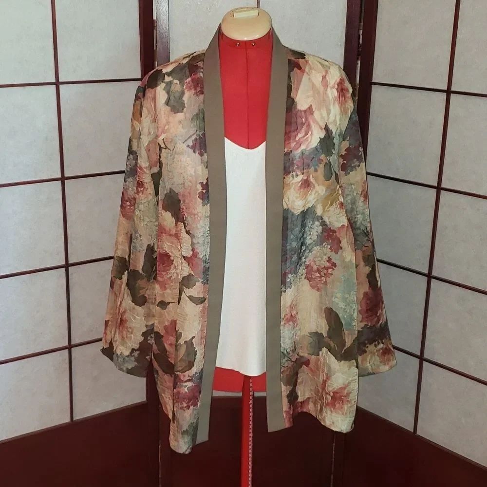Pride & Joy Open-faced Floral Transparent Cardigan